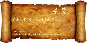 Adolf Krisztián névjegykártya